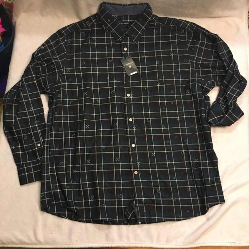 Cremieux Button Down Shirt Mens XL Green Plaid NWT Long Sleeve Classic Fit